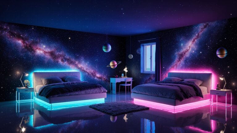 12 galaxy bedrooms with neon accents