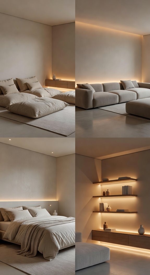 accent lighting adds depth minimal clutter
