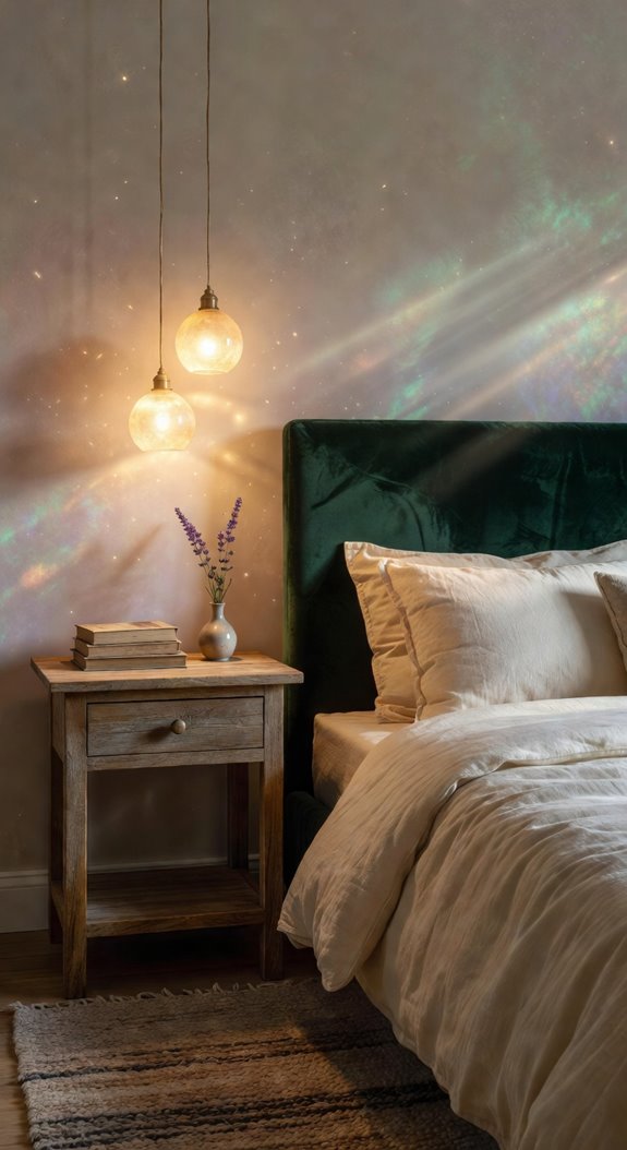 adjusted pendant lights above nightstands at 18 24 inches