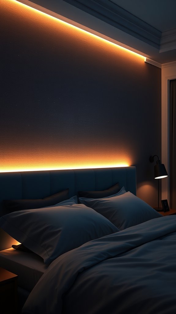 ambient backlit headboard glow with rgb warmth