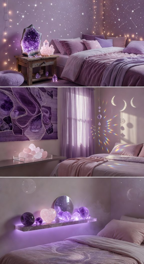 amethyst and rose quartz decor cohesion