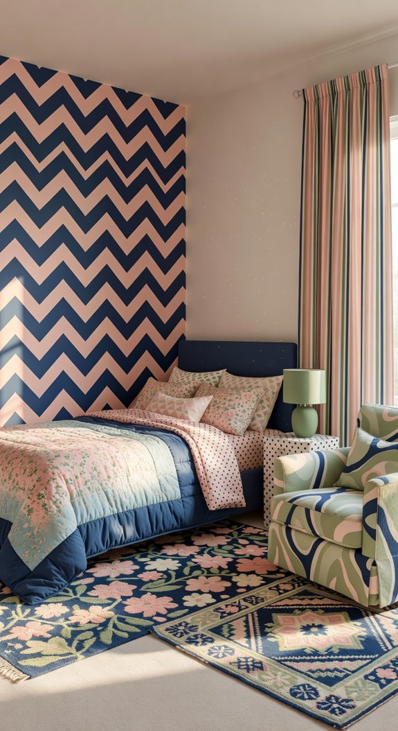 anchor dominant print layer coordinating patterns