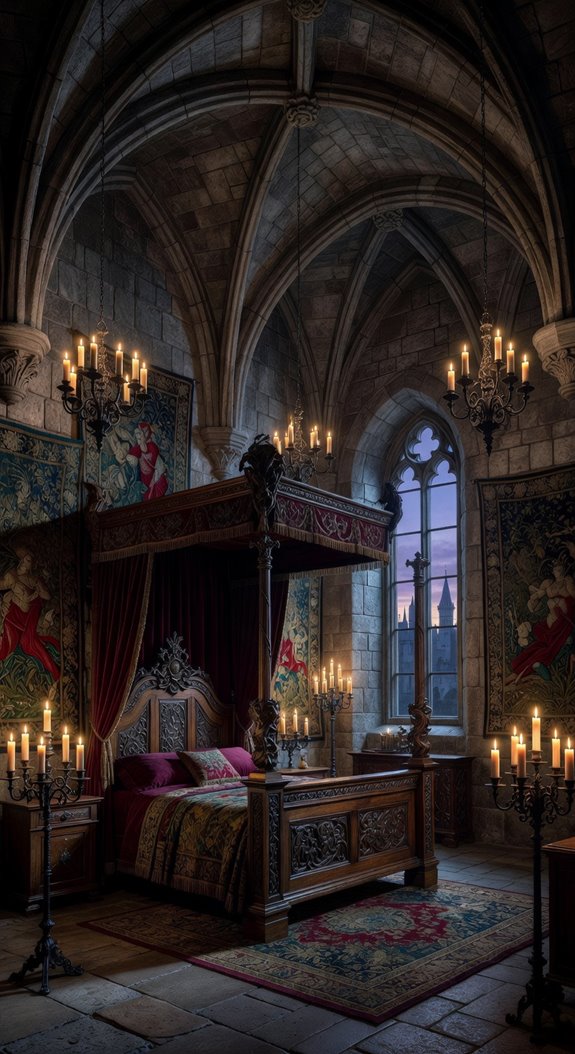 authentic medieval bedroom materials proportions palette