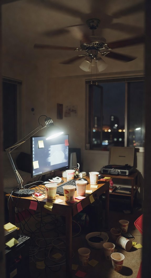 avoid harsh lighting clutter bright colors