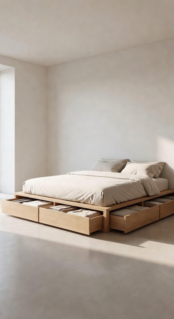 bed frame with built in storage