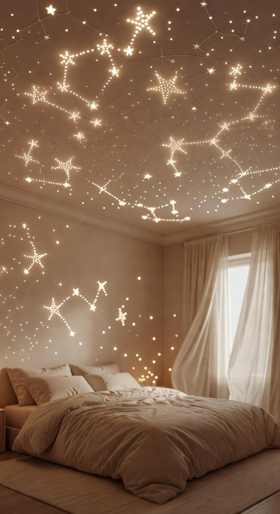 bedroom ceiling fairy light constellation alignment