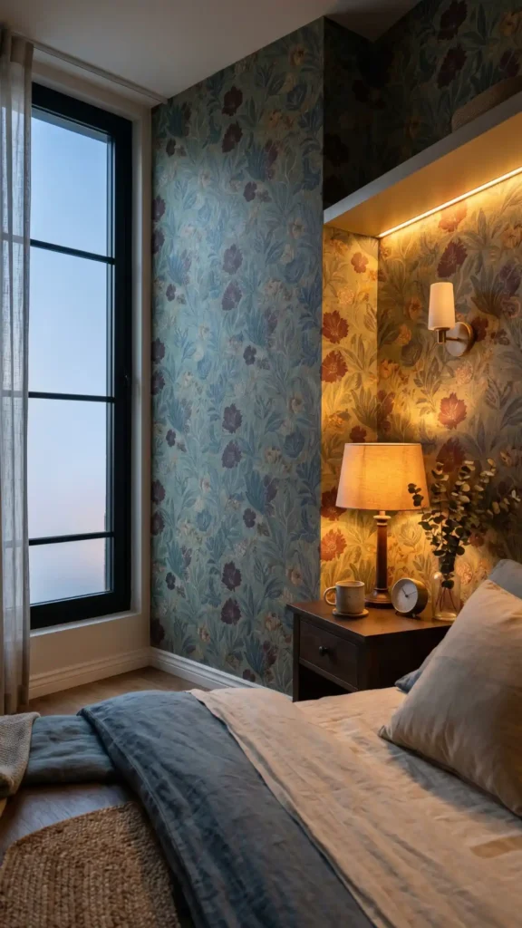 bedroom lighting alters wallpaper mood