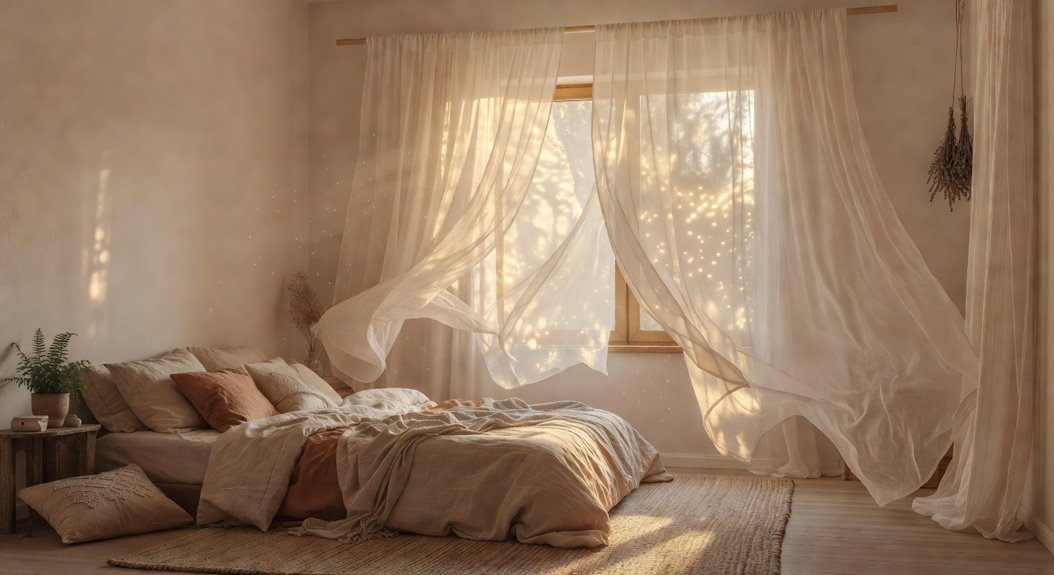 billowy sheer curtain romance
