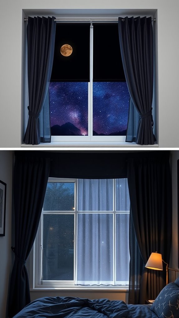 blackout navy curtains with galaxy accents