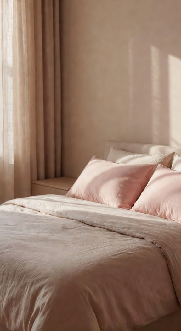 blush pink beige serenity bedroom