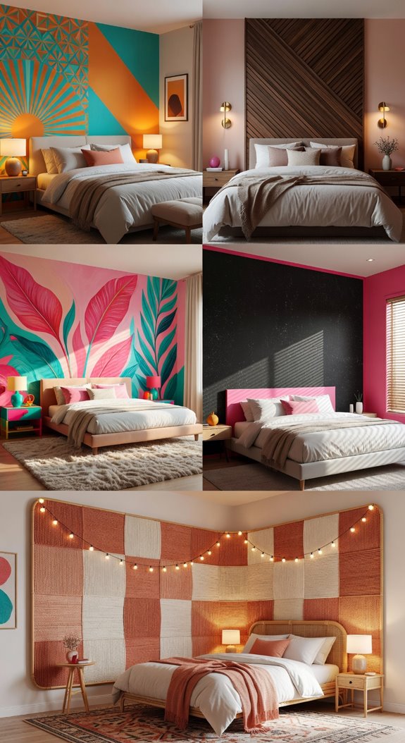 bold accent wall anchors bedroom