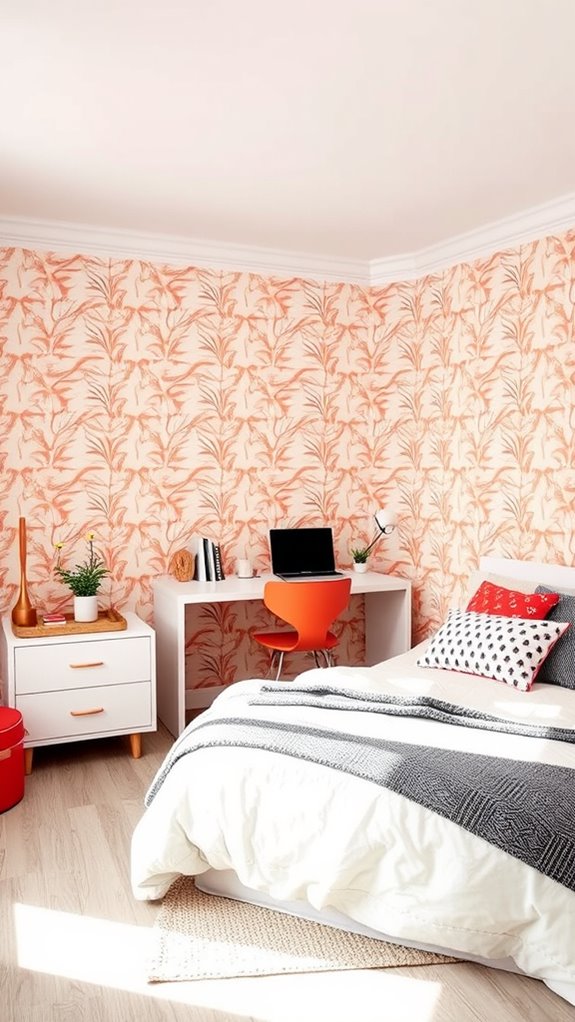 bold geometric wallpaper navy gold palette