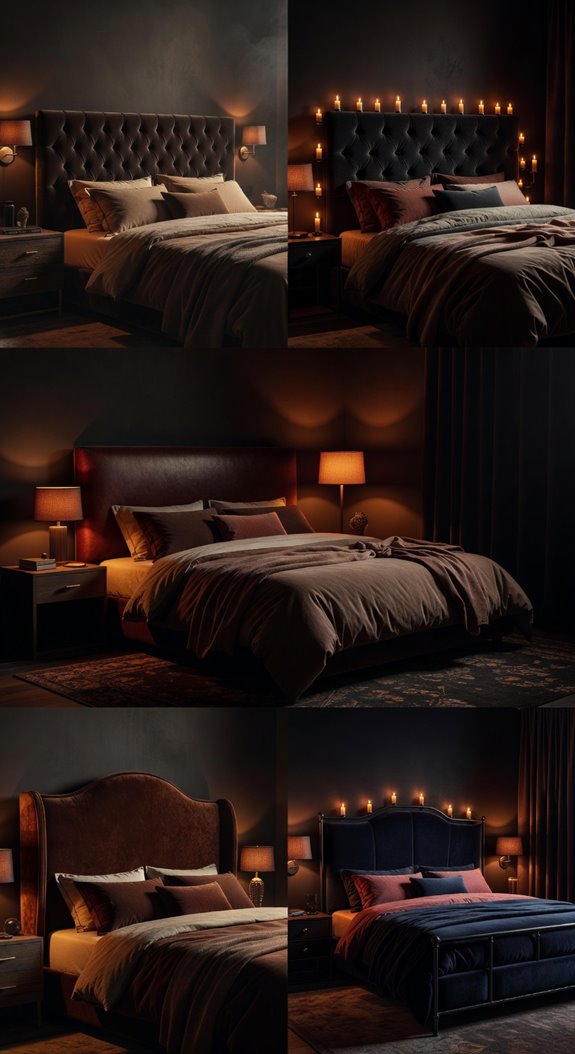 bold headboard anchors moody rooms