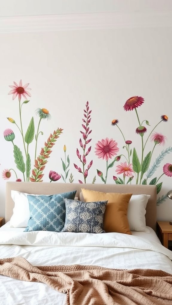 botanical headboard wall murals