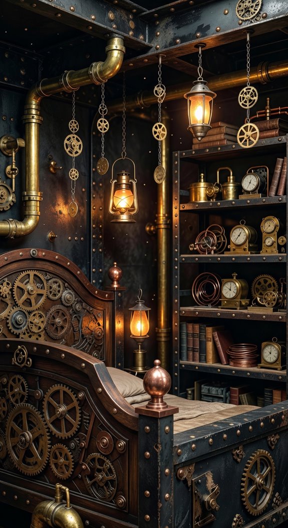brass gears leather industriale