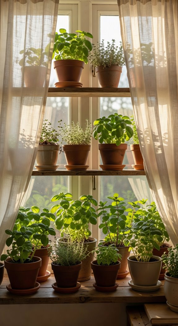 bright kitchen herb window garden