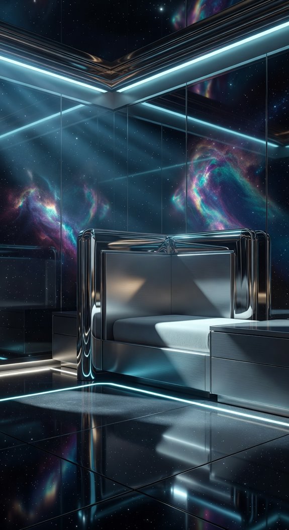 brushed steel mirrored chrome
