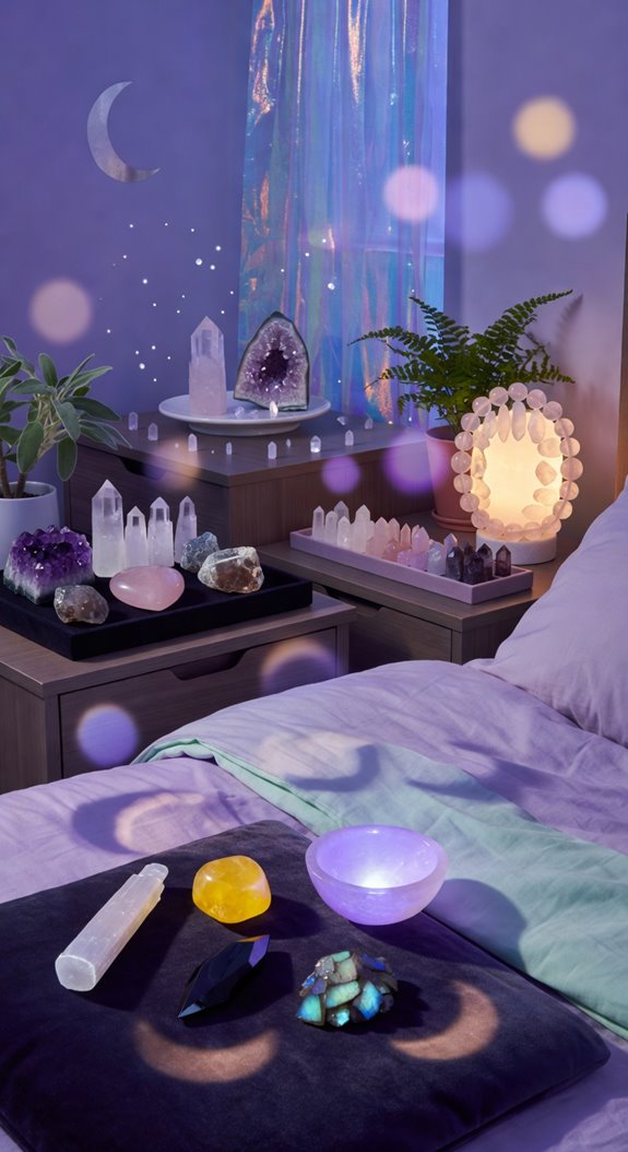 calm amethyst warm rose quartz