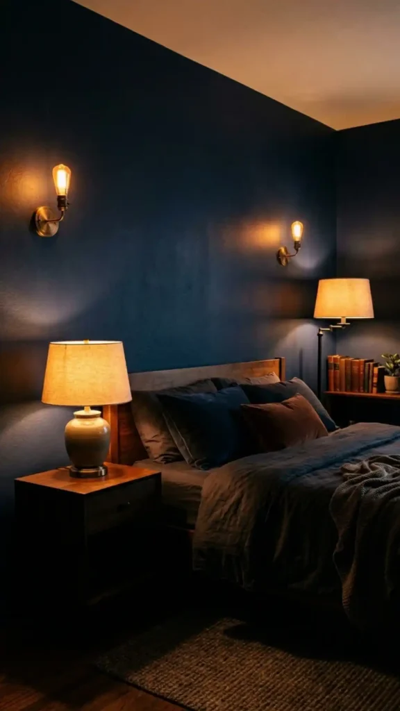 candlelike amber bedroom lighting