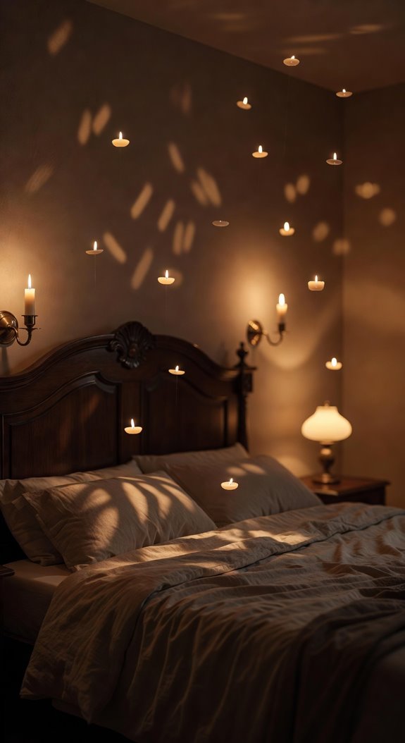 candlelike amber bedroom lighting