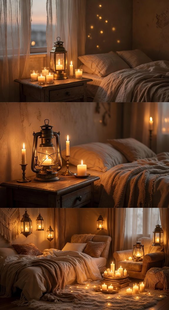 candlelit amber rustic serenity