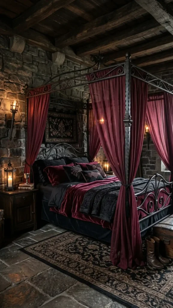 canopy bed fortress drama throne