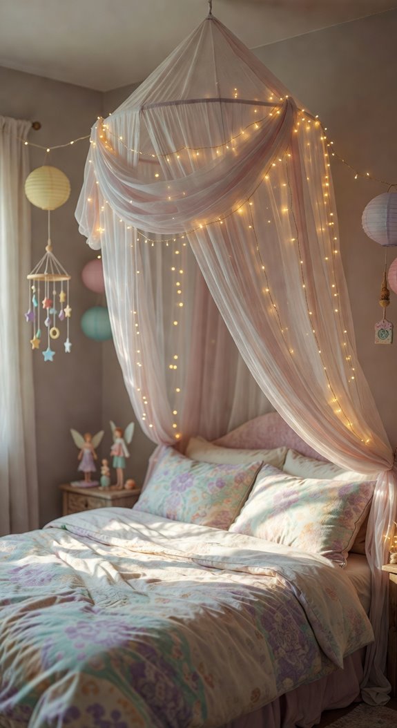 canopy draped with airy lights