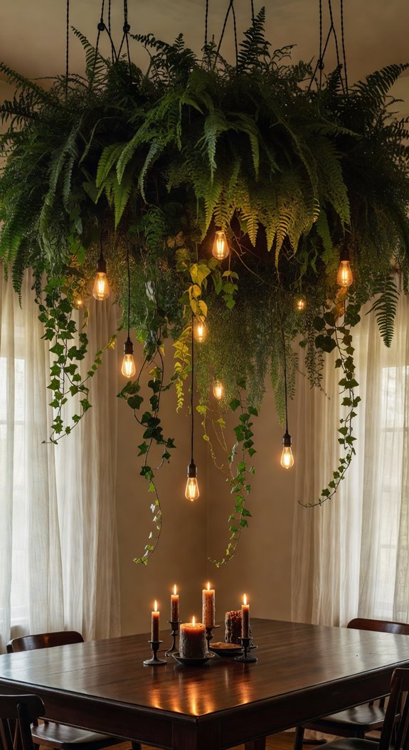 canopy of greenery and bulbs