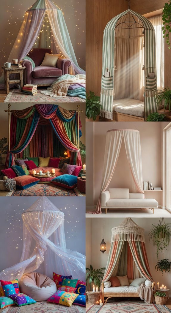 canopy reading nook with lights