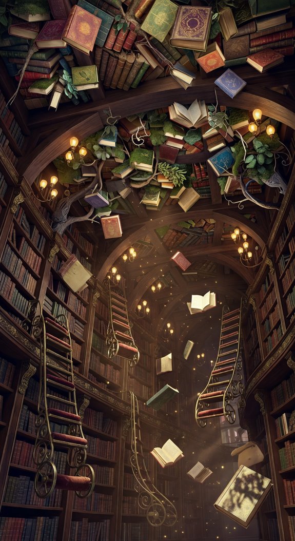 ceiling hugging library earthy depth
