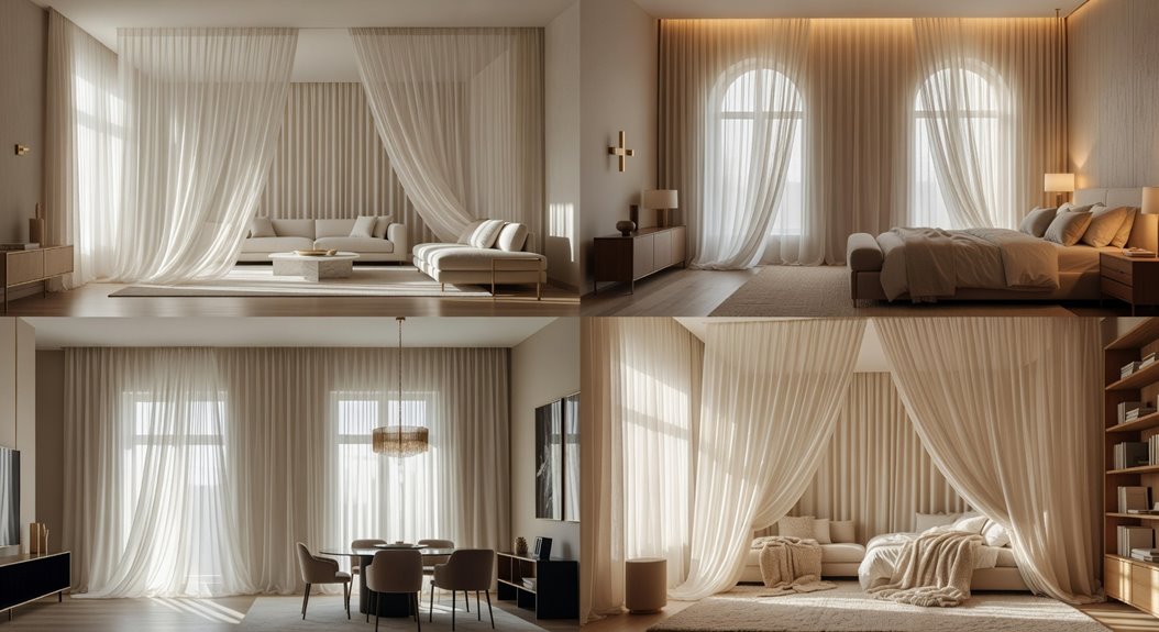 ceiling to floor sheer curtains