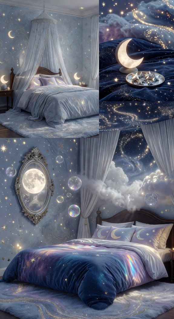 celestial bedroom with moonlit accents