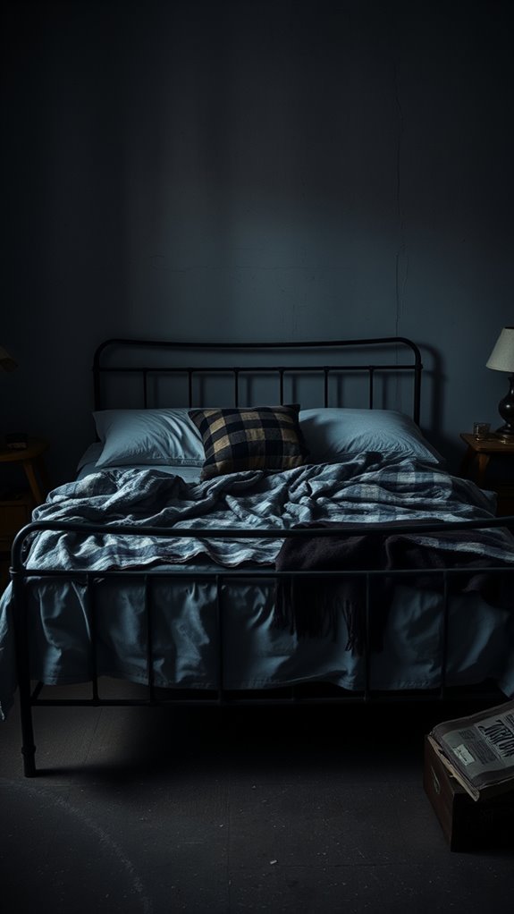 centerpiece bed with layered darkness