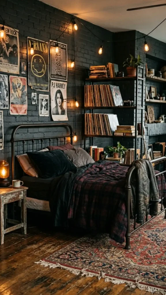 charcoal walls thrifted grunge sanctuary