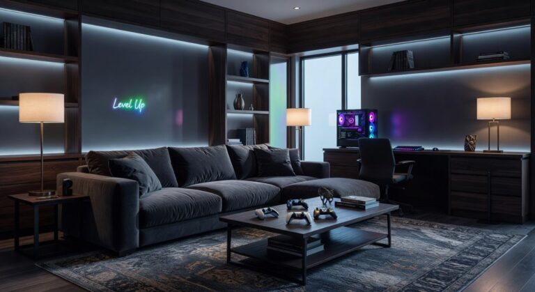chill gaming room cozy vibes