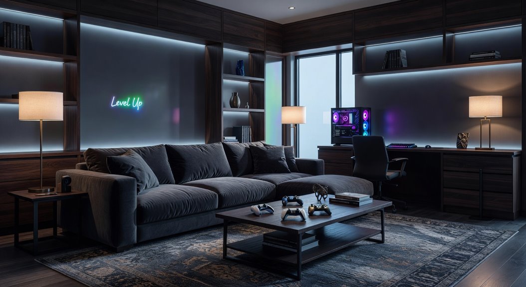chill gaming room cozy vibes