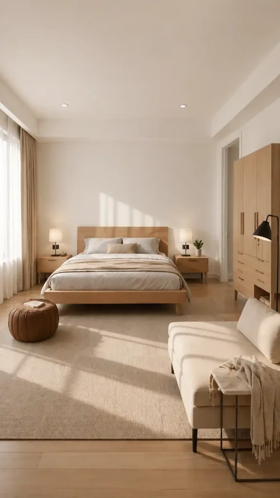 clean lined minimal bedroom furniture