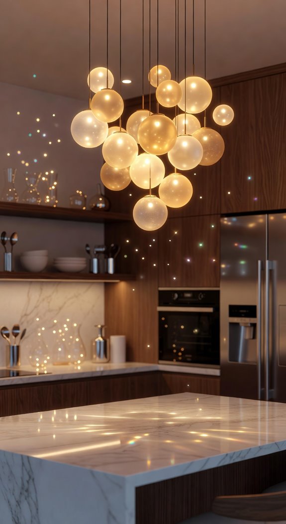 cluster pendant lights elevate kitchen glow