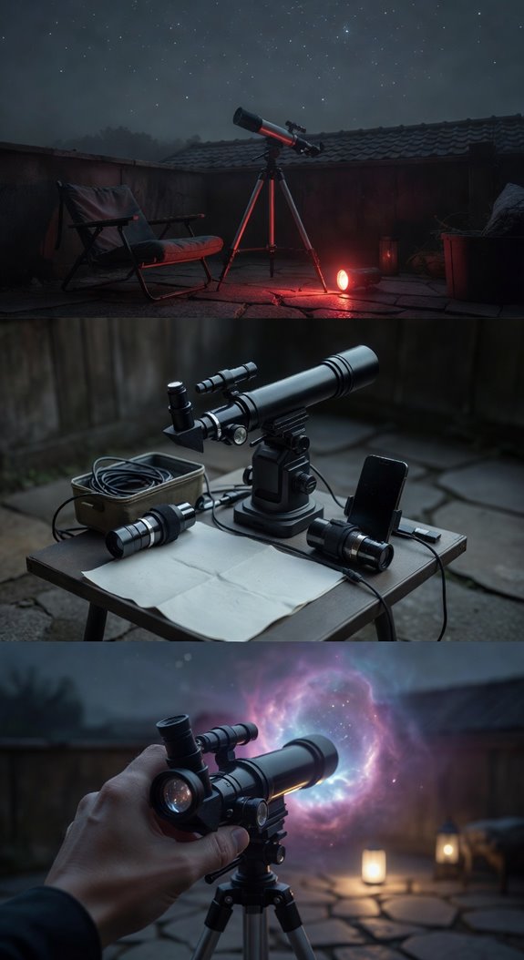 compact refractor or tabletop dobsonian setup
