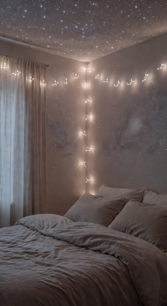 constellation string lights illuminate subtly
