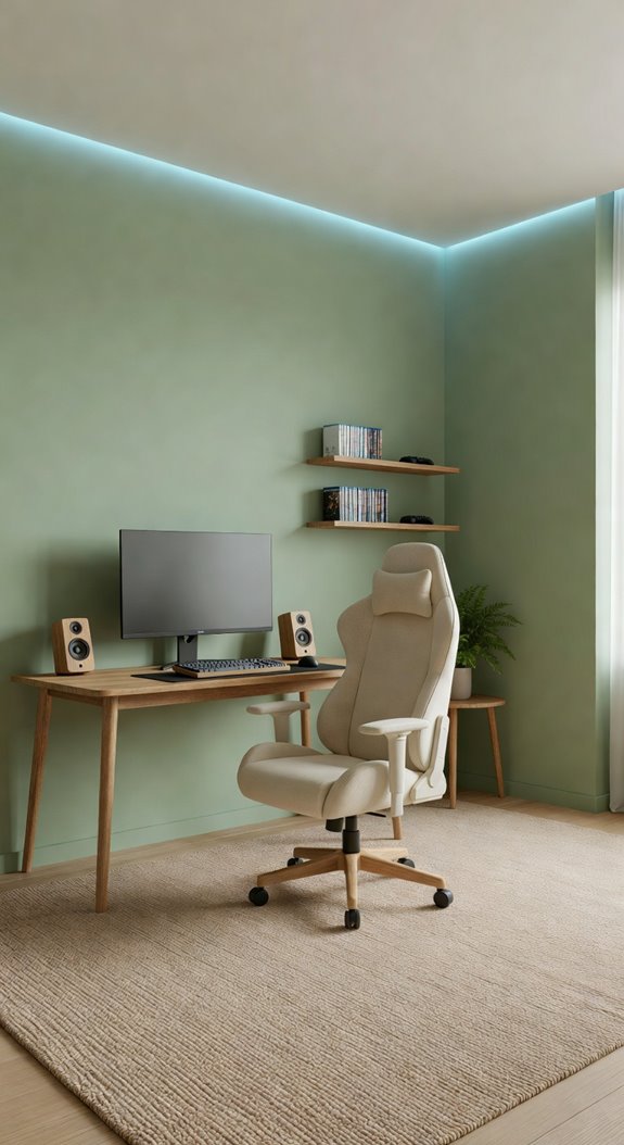 cool muted gaming room palette