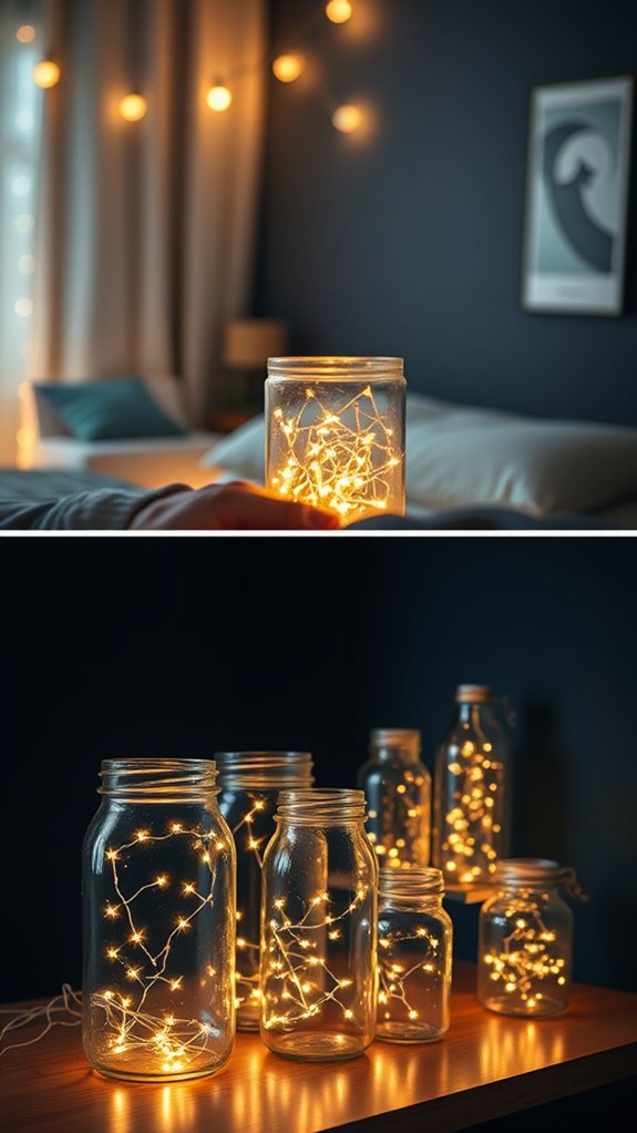 copper wire jars forming constellation display