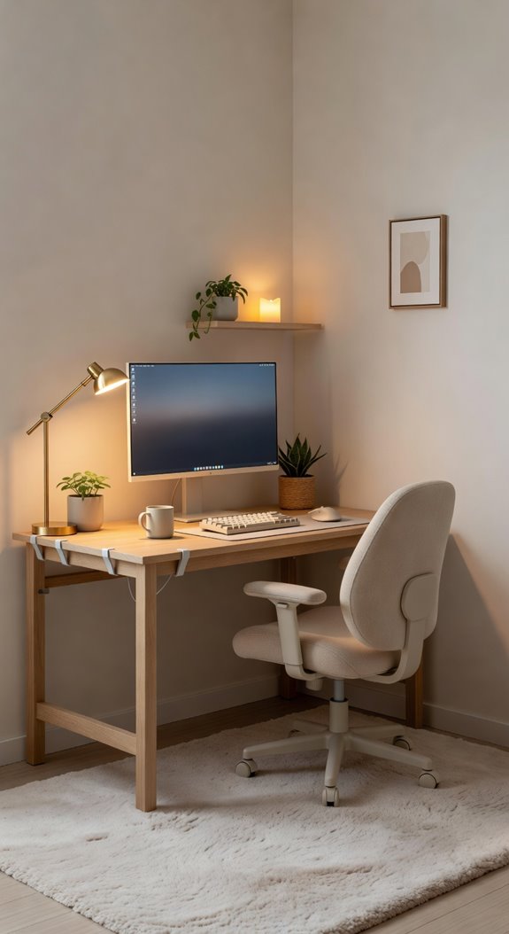corner desk with intentional setup