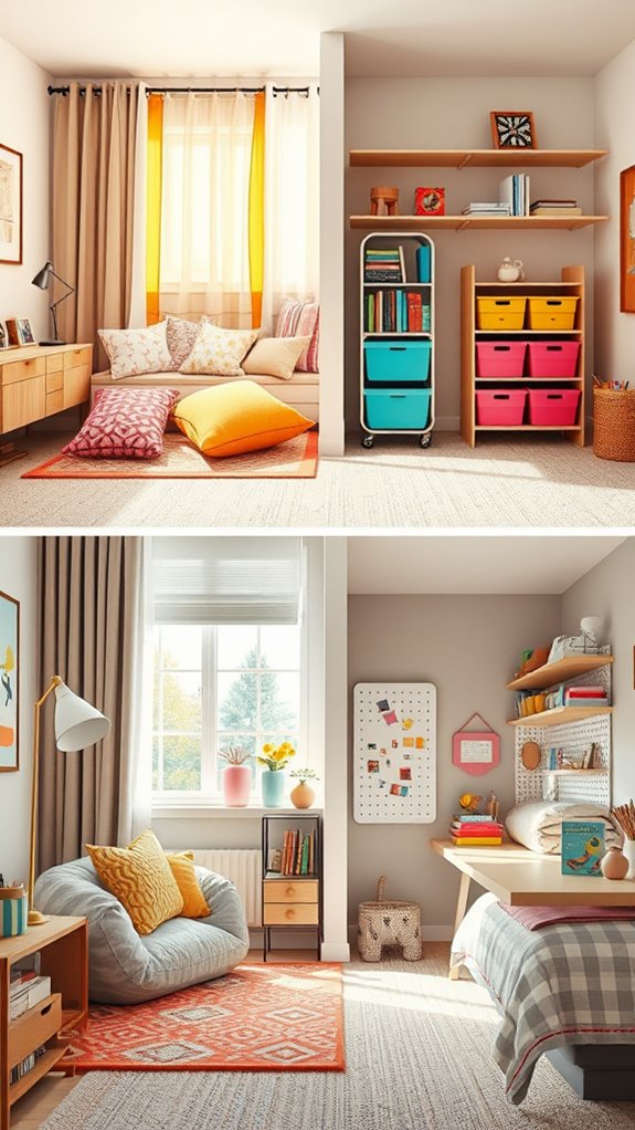 corner reading nooks with personalized lighting