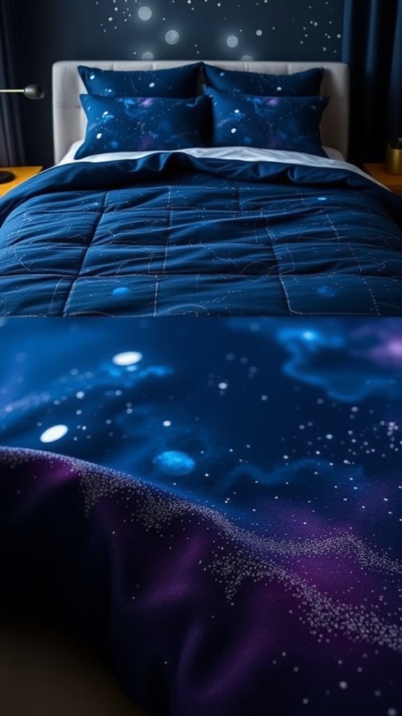 cosmic bedding with nebula hues