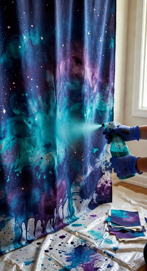 cosmic diy curtain dyeing