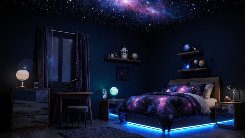 cosmic themed teen bedroom ideas