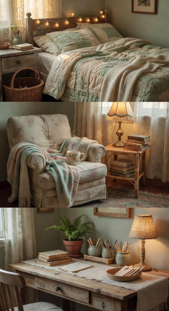 cottagecore warmth with vintage textures