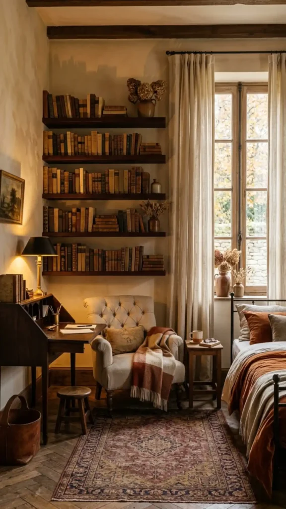 cozy amber bookish sanctuary interior
