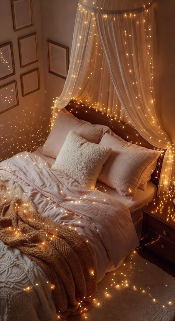 cozy fairy lit enchanted bedroom